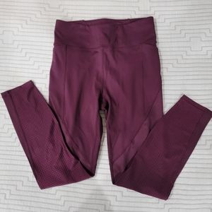 Fabletics Shiny Burgundy Leggings- Small